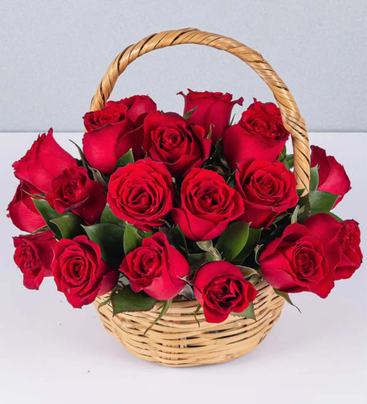 Hasır Sepette 21 Rose 