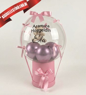 Balon kutusu, kız bebek hediyesi, yeni doğan