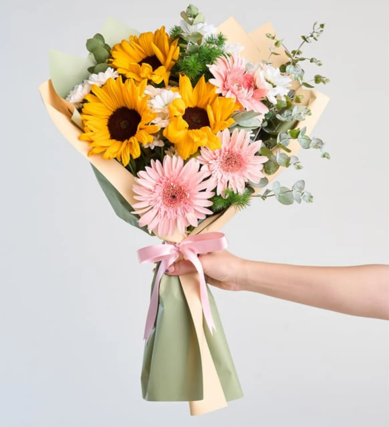 Floksia Günebakan ve Gerbera Buketi