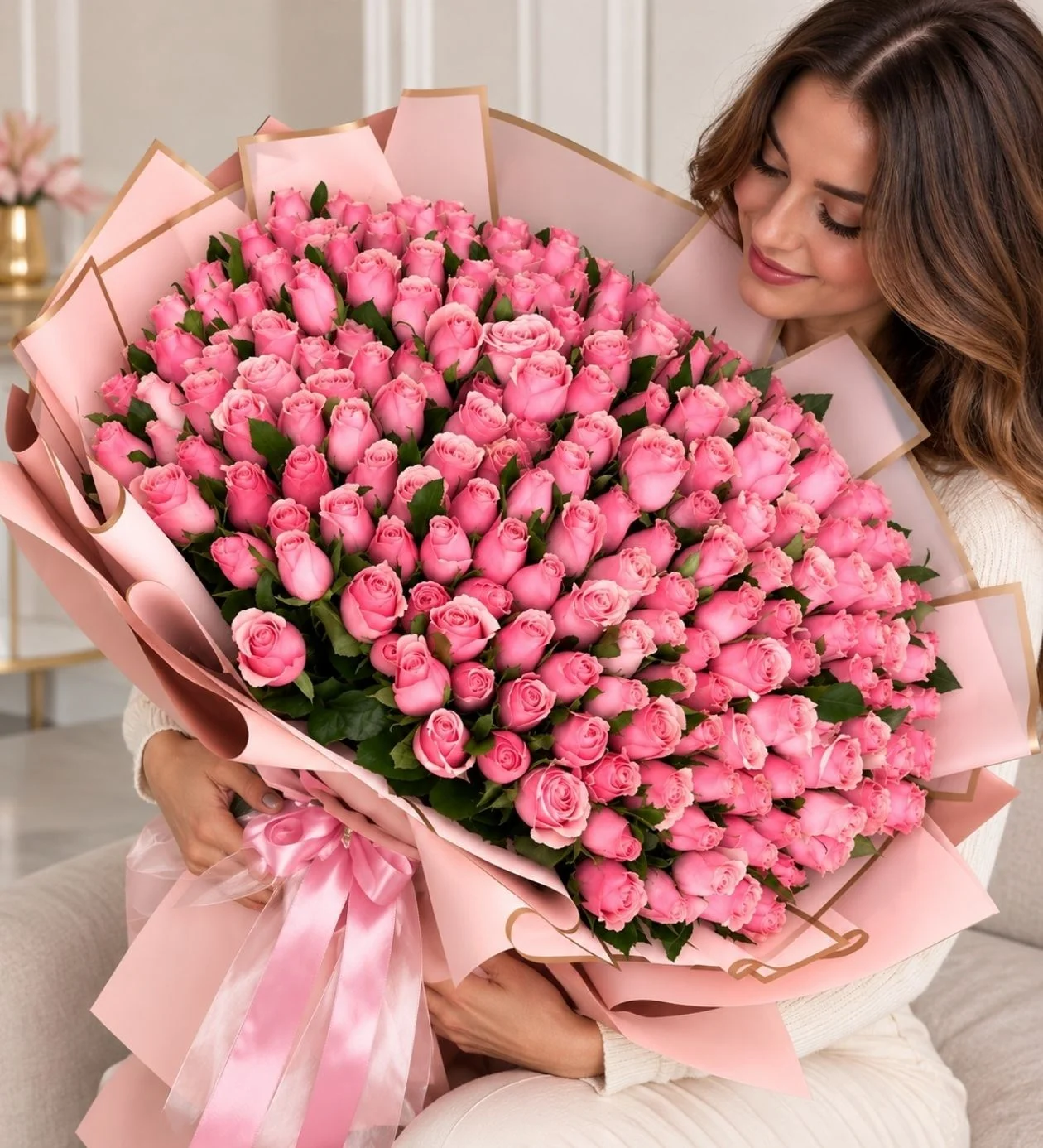 201 Pembe Gül Buketi