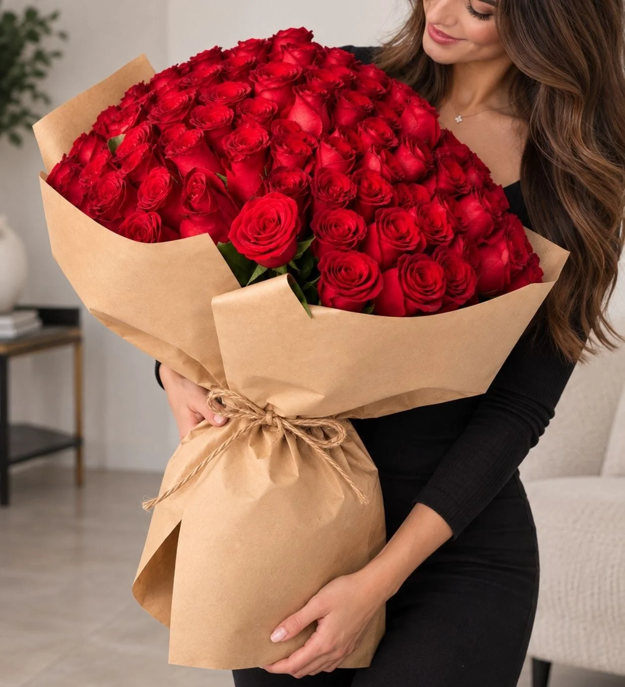 Floksia 200 Kırmızı Gül Buketi